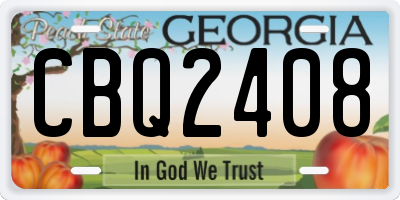 GA license plate CBQ2408