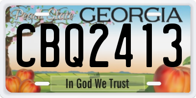 GA license plate CBQ2413