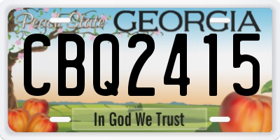 GA license plate CBQ2415