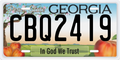 GA license plate CBQ2419