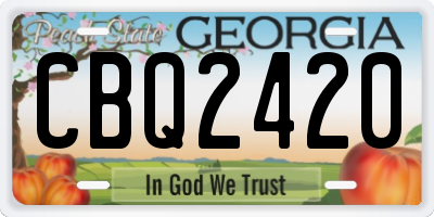 GA license plate CBQ2420