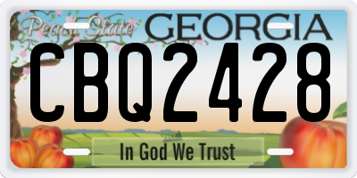 GA license plate CBQ2428