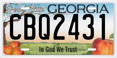GA license plate CBQ2431