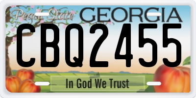 GA license plate CBQ2455