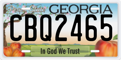 GA license plate CBQ2465