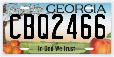 GA license plate CBQ2466
