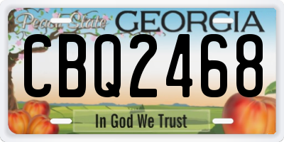 GA license plate CBQ2468
