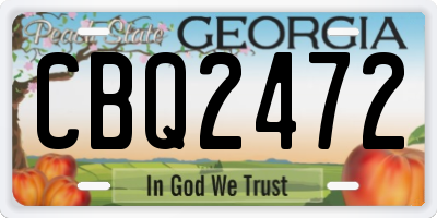 GA license plate CBQ2472