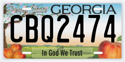 GA license plate CBQ2474