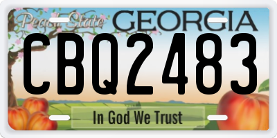 GA license plate CBQ2483