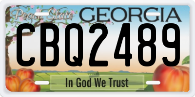 GA license plate CBQ2489