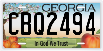 GA license plate CBQ2494