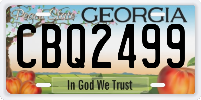 GA license plate CBQ2499