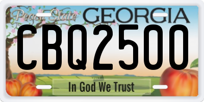 GA license plate CBQ2500