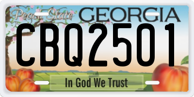 GA license plate CBQ2501