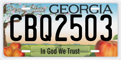 GA license plate CBQ2503