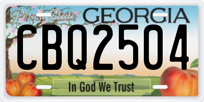 GA license plate CBQ2504