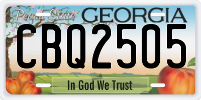 GA license plate CBQ2505