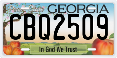 GA license plate CBQ2509