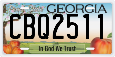 GA license plate CBQ2511