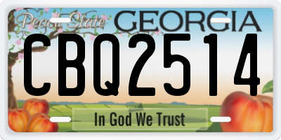 GA license plate CBQ2514