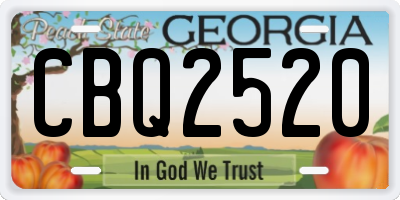 GA license plate CBQ2520