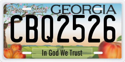 GA license plate CBQ2526