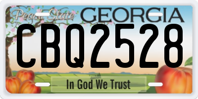 GA license plate CBQ2528