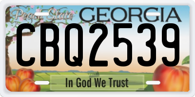 GA license plate CBQ2539