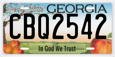 GA license plate CBQ2542