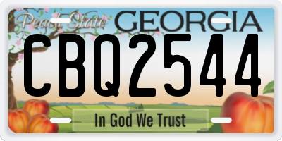 GA license plate CBQ2544