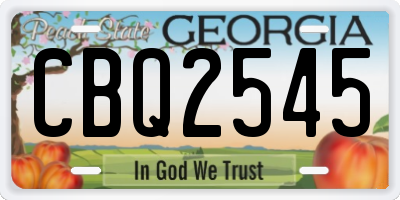GA license plate CBQ2545