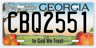 GA license plate CBQ2551