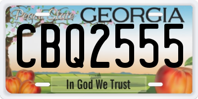 GA license plate CBQ2555