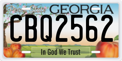 GA license plate CBQ2562