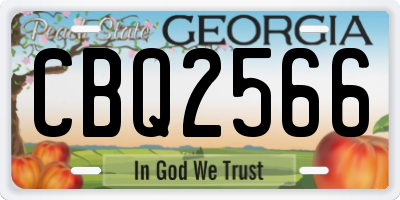 GA license plate CBQ2566