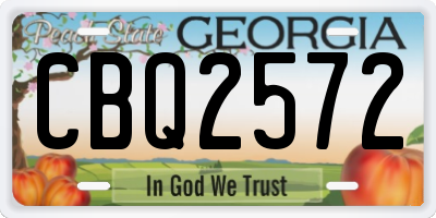 GA license plate CBQ2572