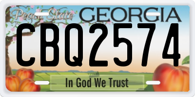 GA license plate CBQ2574