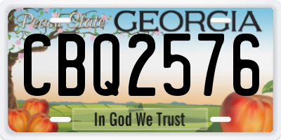 GA license plate CBQ2576