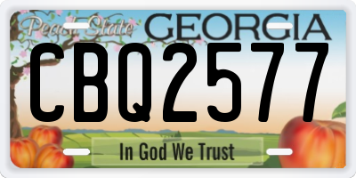 GA license plate CBQ2577