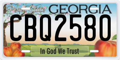 GA license plate CBQ2580