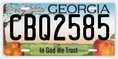 GA license plate CBQ2585