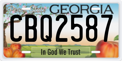 GA license plate CBQ2587