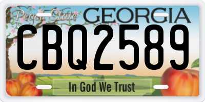 GA license plate CBQ2589