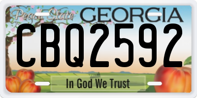 GA license plate CBQ2592