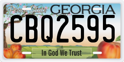 GA license plate CBQ2595