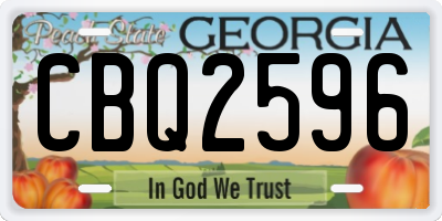 GA license plate CBQ2596