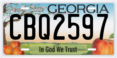GA license plate CBQ2597