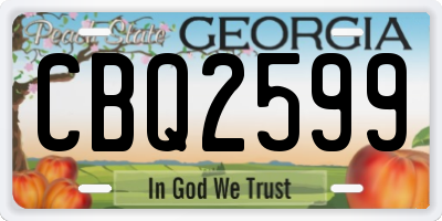 GA license plate CBQ2599