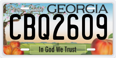 GA license plate CBQ2609